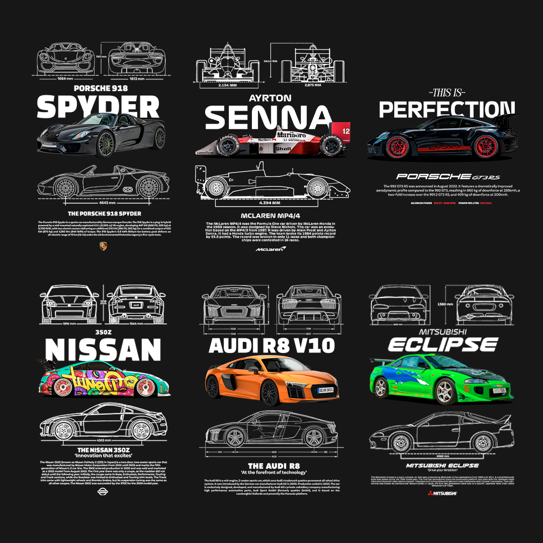 40 DESIGNS BUNDLE - T-SHIRT CAR DESIGN