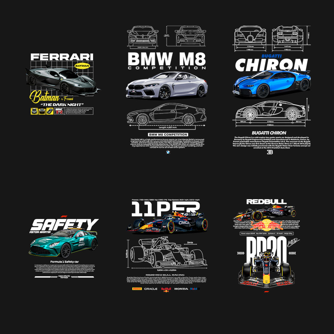 40 DESIGNS BUNDLE - T-SHIRT CAR DESIGN