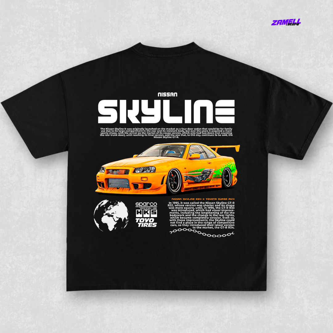 Nissan Skyline R34 x F&F - t-shirt design