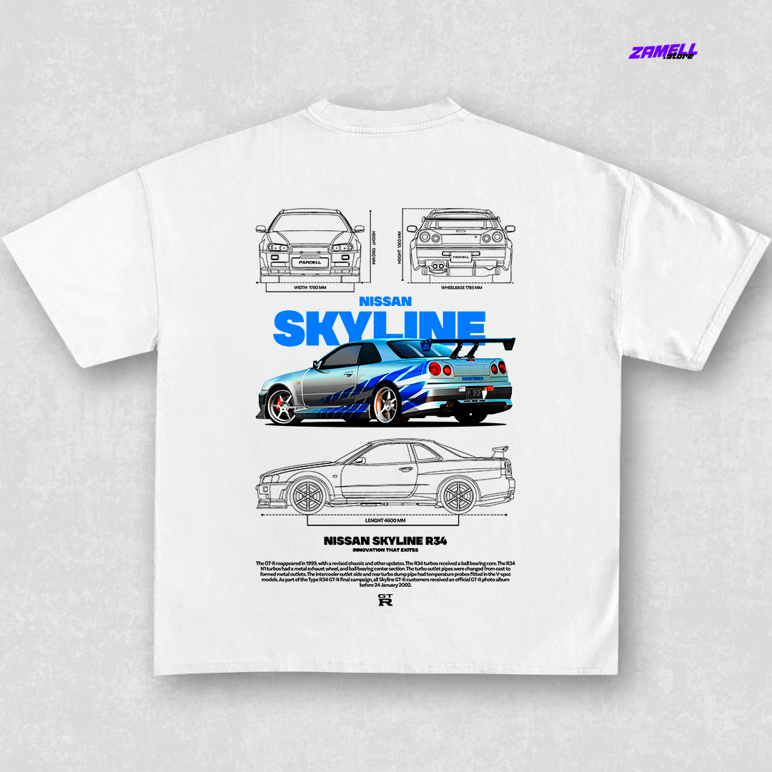 Nissan Skyline GTR R34 Fast and Furious - t-shirt design