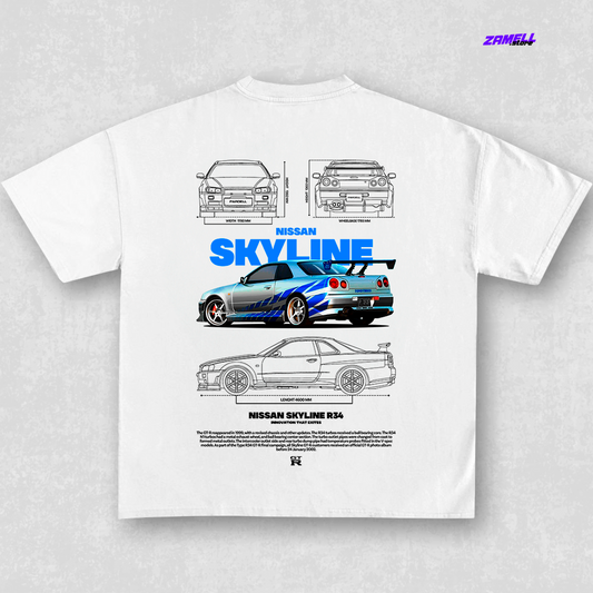 Nissan Skyline GTR R34 Fast and Furious - t-shirt design