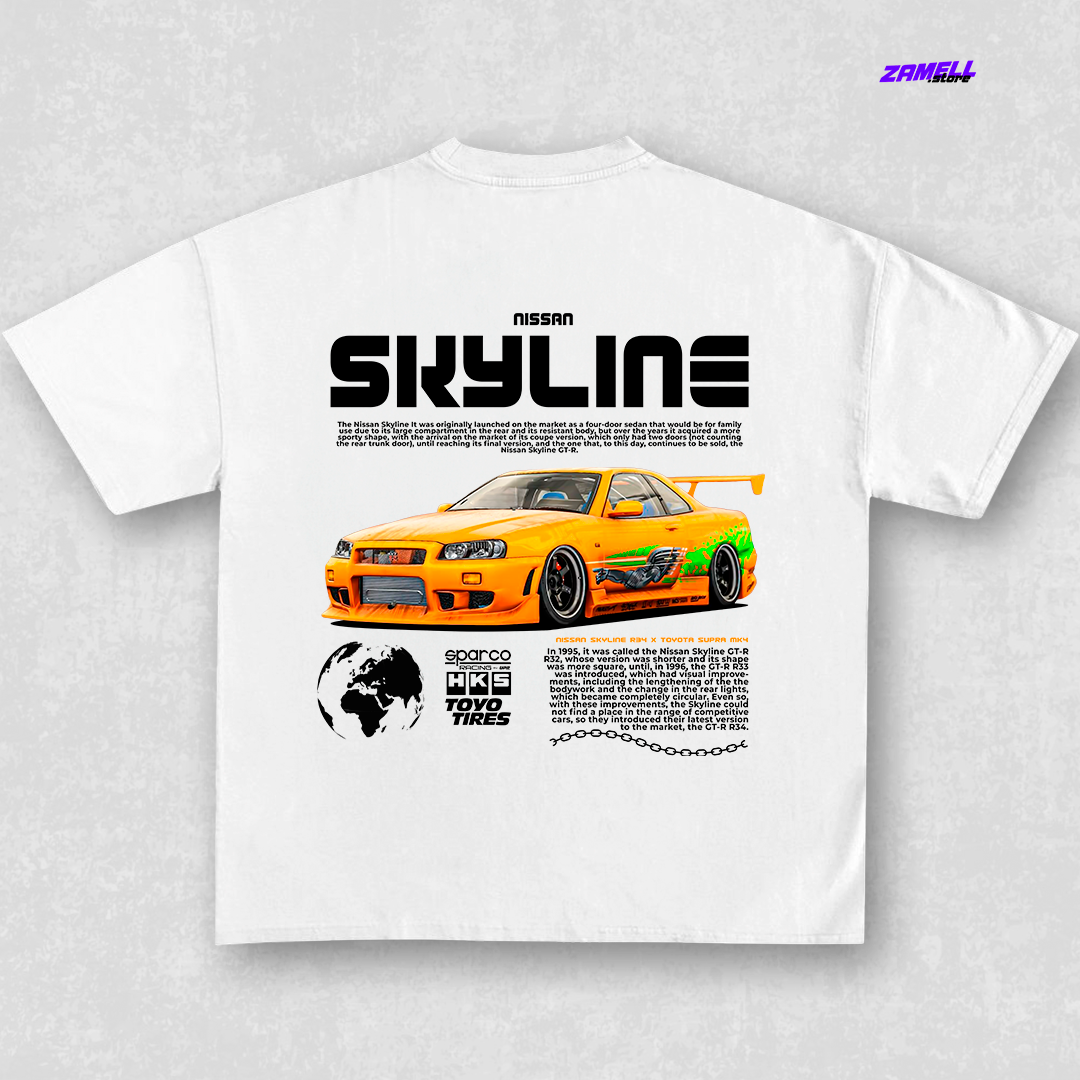 Nissan Skyline R34 x F&F - t-shirt design