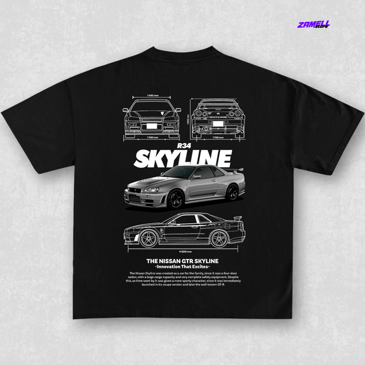 Template Nissan Skyline R34 - t-shirt design