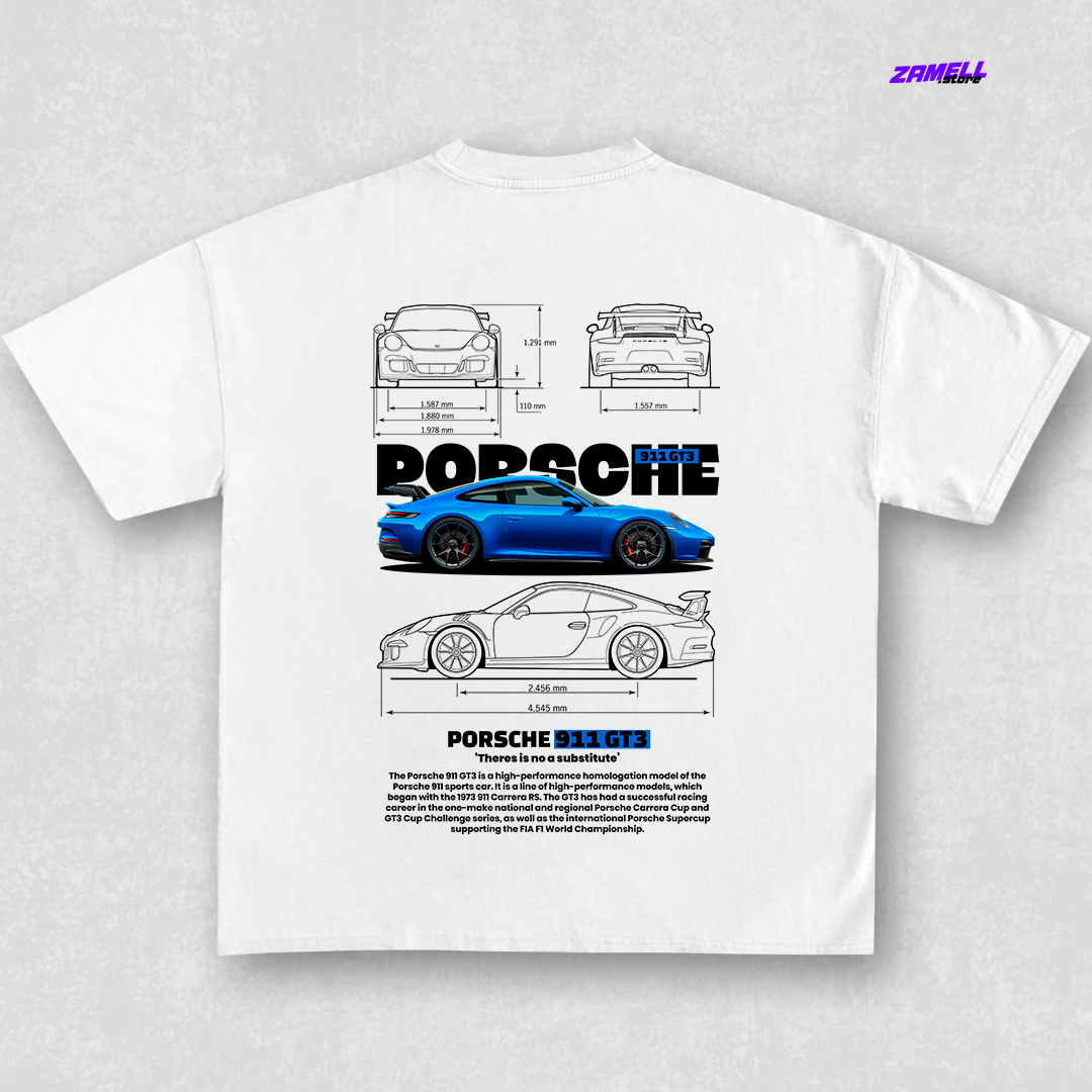 Porsche 911 Gt3 rs blue - t-shirt design