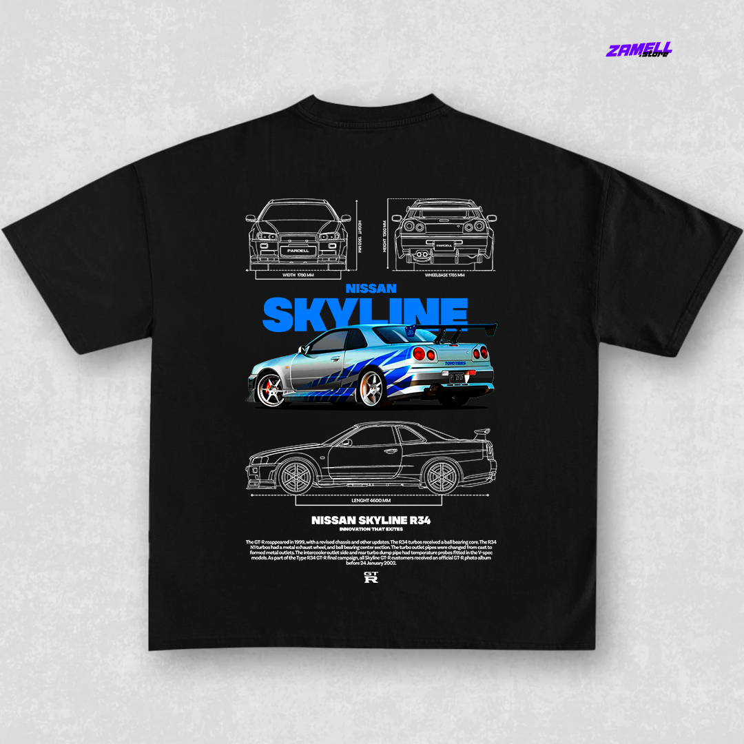 Nissan Skyline GTR R34 Fast and Furious - t-shirt design