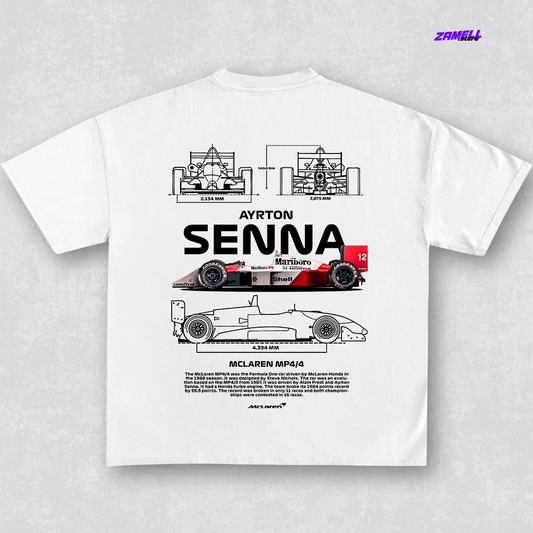 Ayrton Senna MP4/4 Formula 1 - t-shirt design