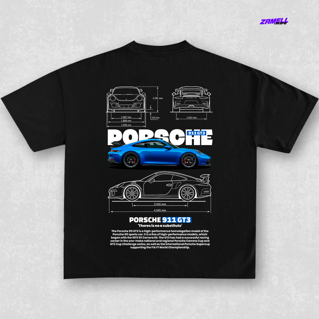 Porsche 911 Gt3 rs blue - t-shirt design