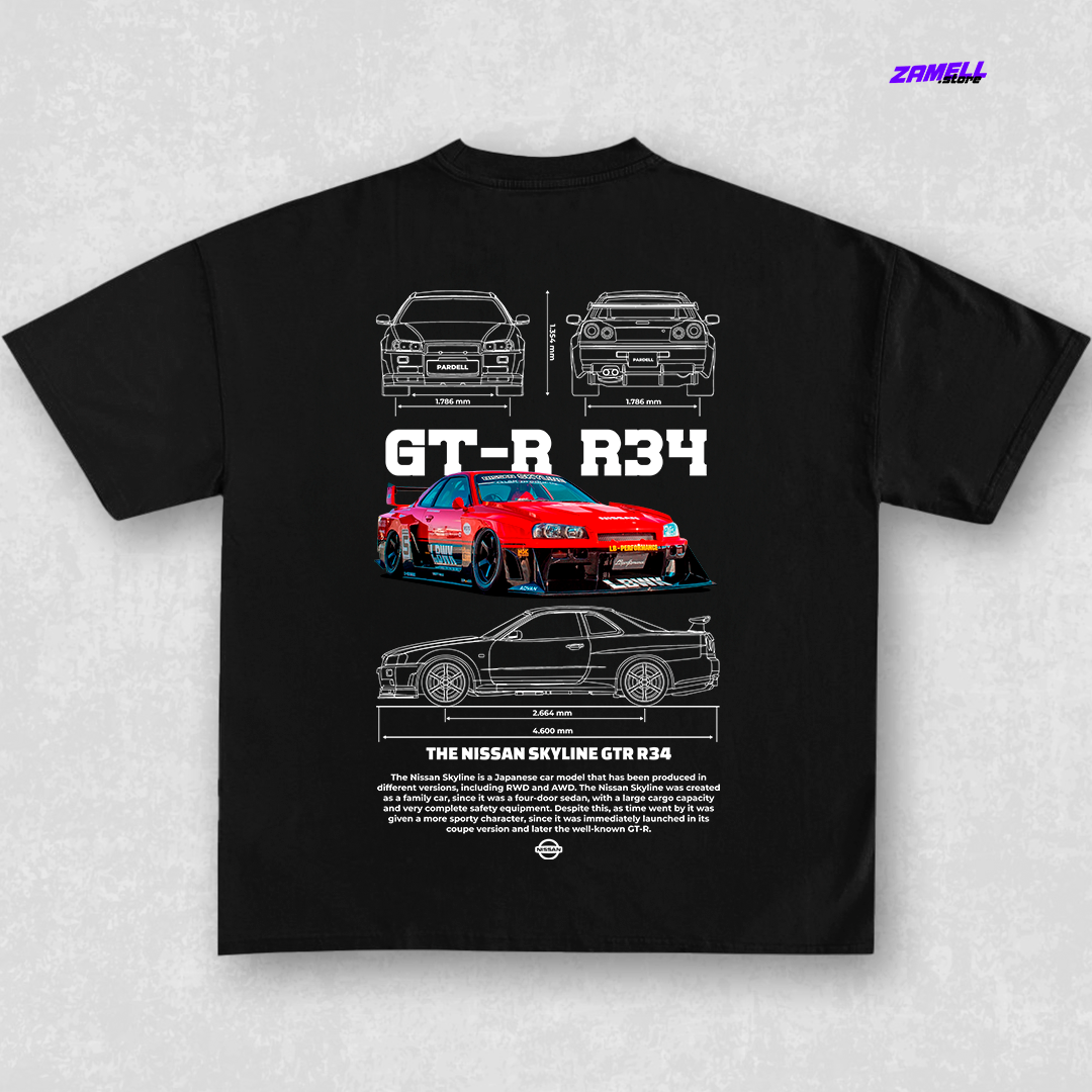 Nissan Skyline GT-R R34 - t-shirt design