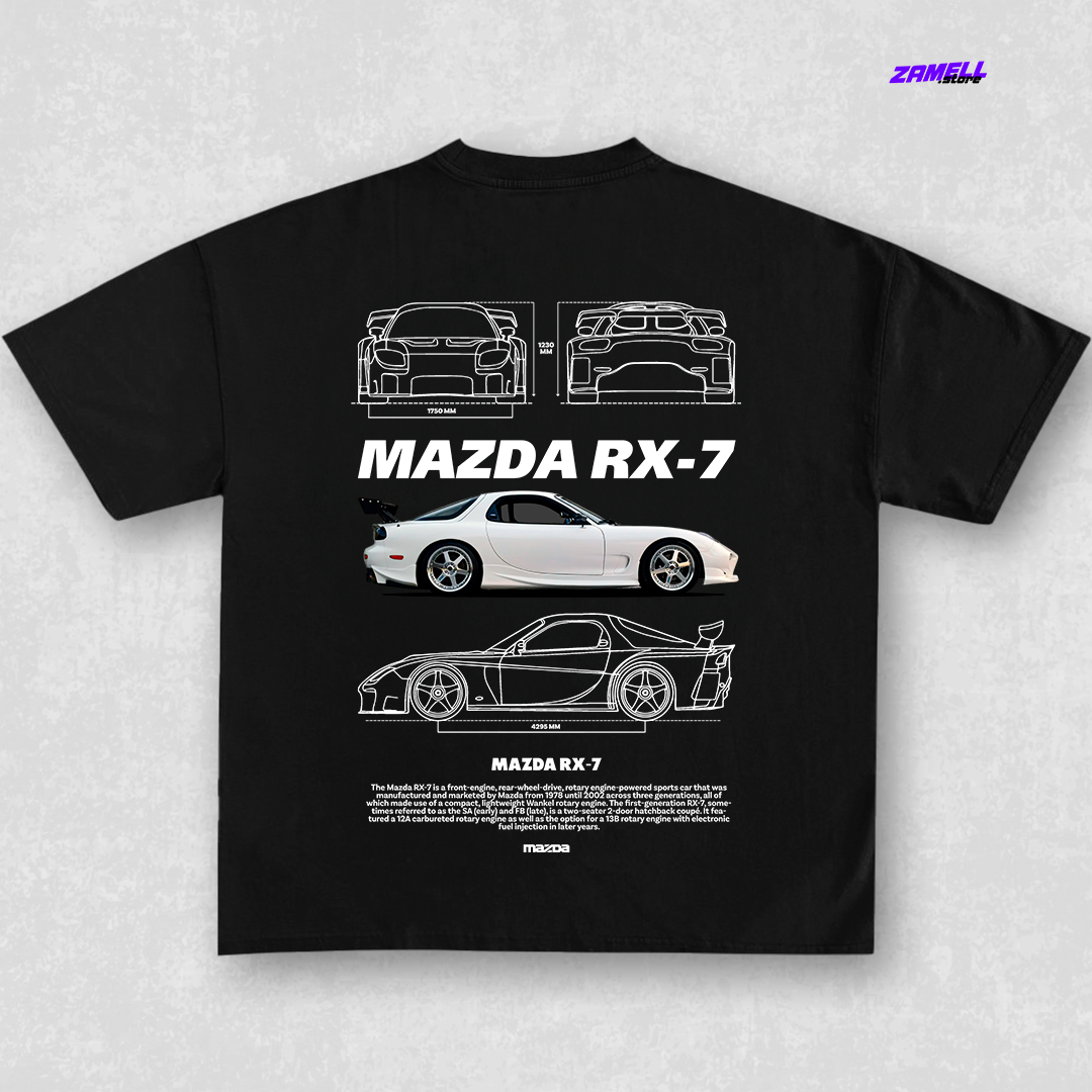 Mazda RX-7 White - t-shirt design