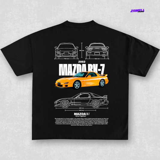 Mazda RX7 yellow - t-shirt design