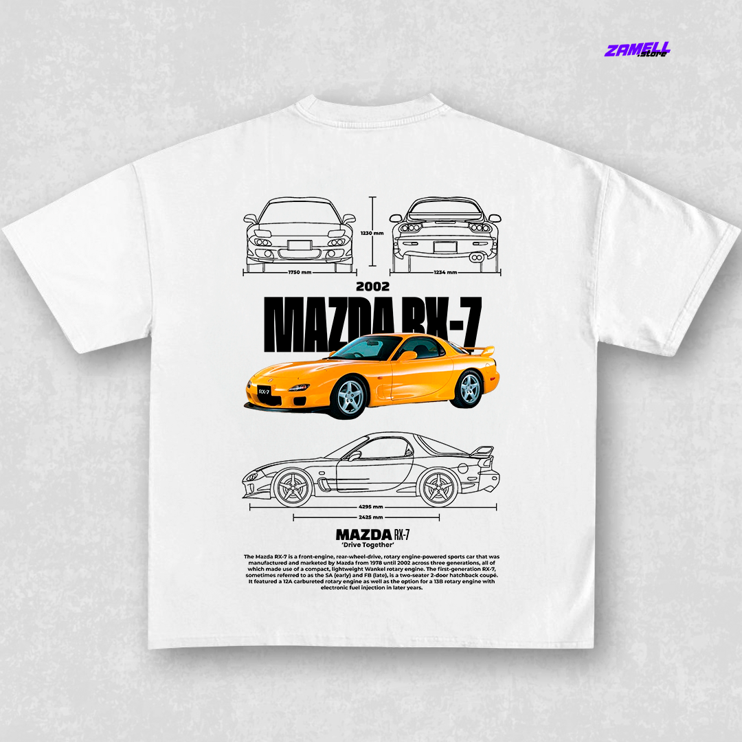 Mazda RX7 yellow - t-shirt design