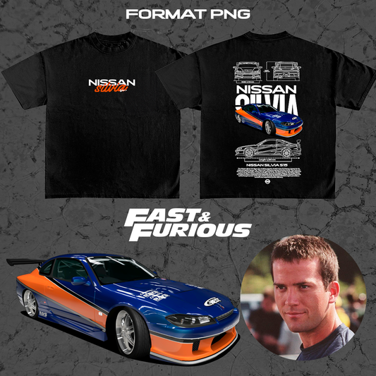 Nissan Silvia Fast & Furious - t-shirt design