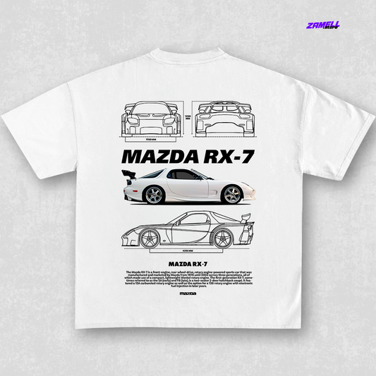 Mazda RX-7 White - t-shirt design