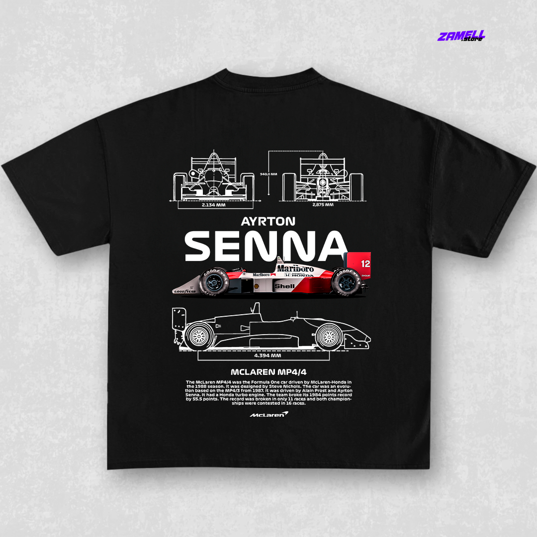 Ayrton Senna MP4/4 Formula 1 - t-shirt design