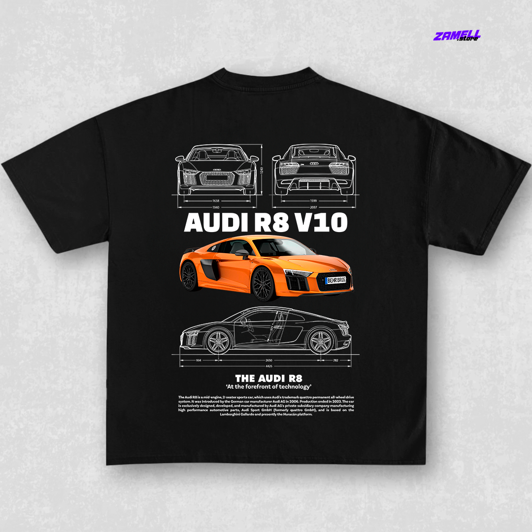 Audi R8 V10 orange - t-shirt design