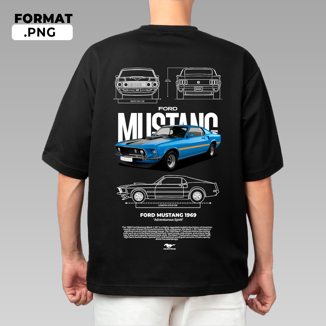 Ford Mustang 1969 - t-shirt design