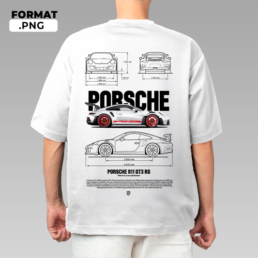 Plantilla Porsche 911 GT3 RS - t-shirt design