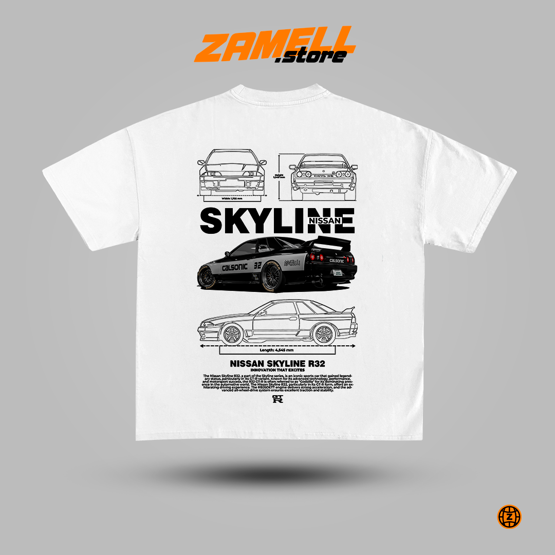 Nissan Skyline R32 Black version - t-shirt design