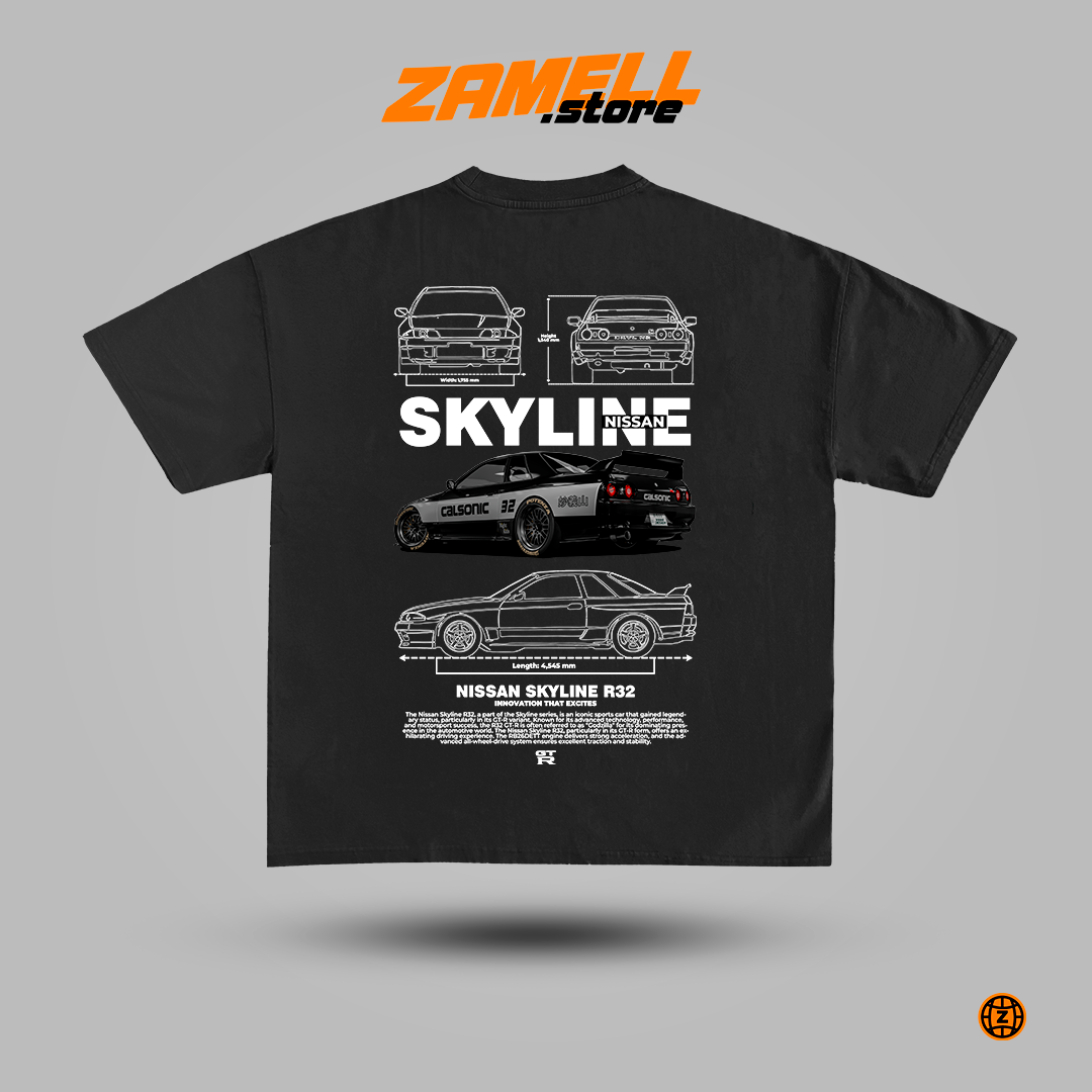 Nissan Skyline R32 Black version - t-shirt design