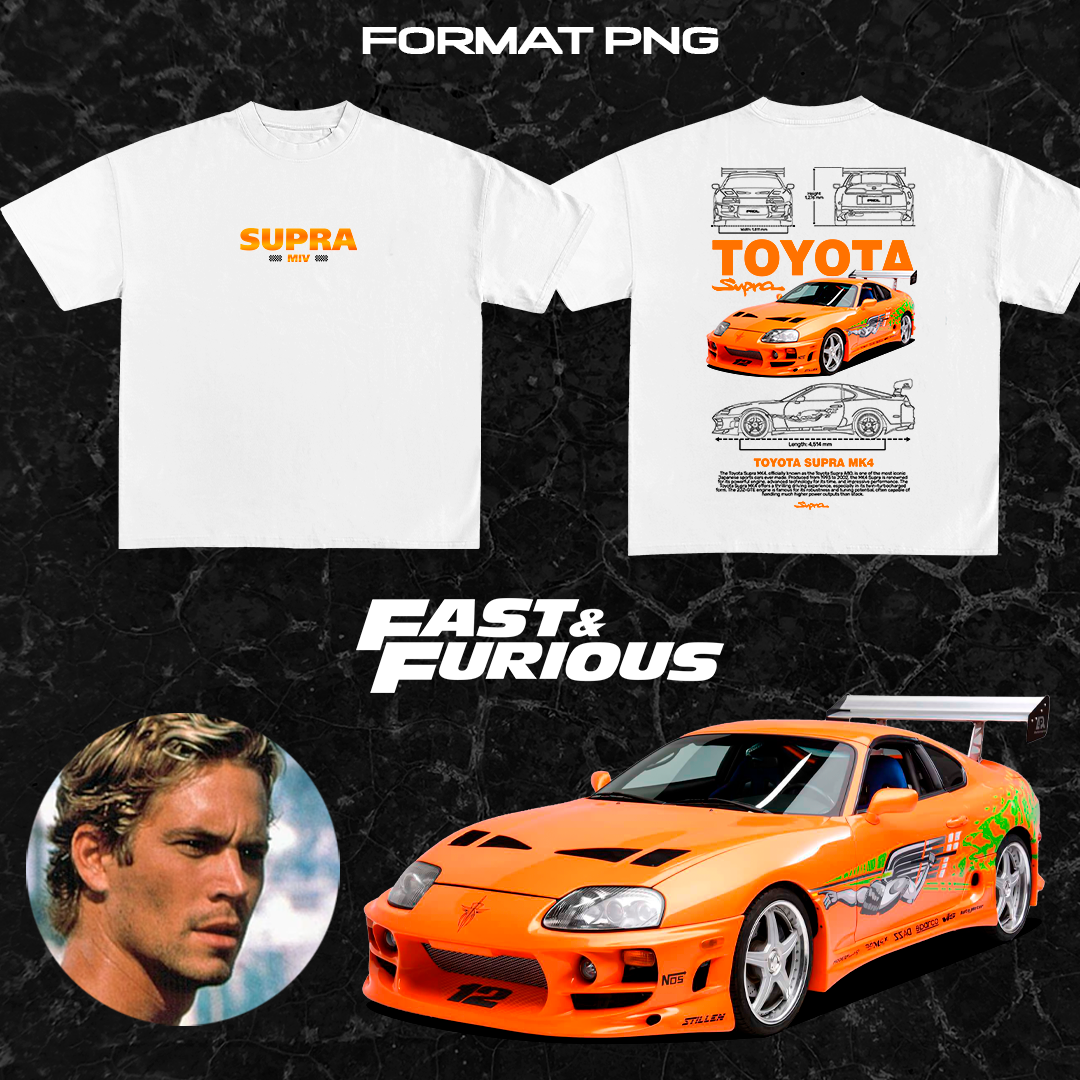 Toyota Supra MK4 Fast & Furious - t-shirt design